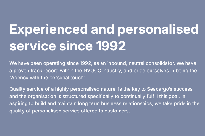 Sea Cargo Logistics Service